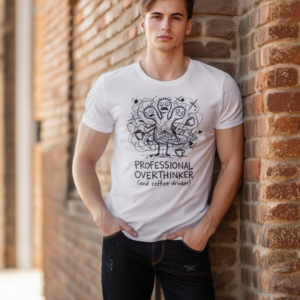 professional overthinker (and coffee drinker) men’s graphic t shirt