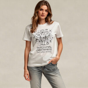 professional overthinker (and coffee drinker) women’s graphic t shirt