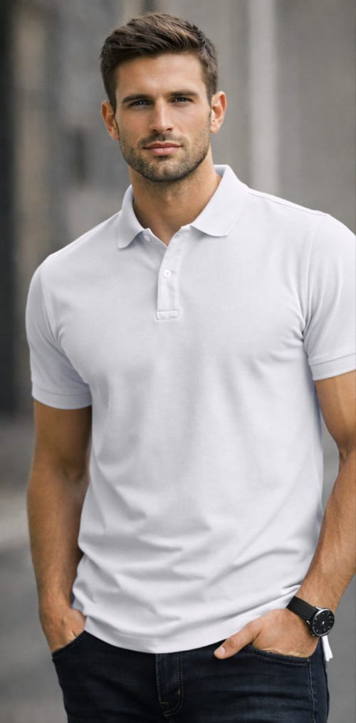 classic solid white polo shirt classic solid white polo shirt