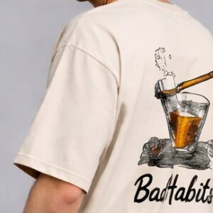 bad habits oversized tee – beige edition